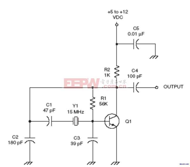 射频Oscillator电路：Pierce oscillator RF circuit
