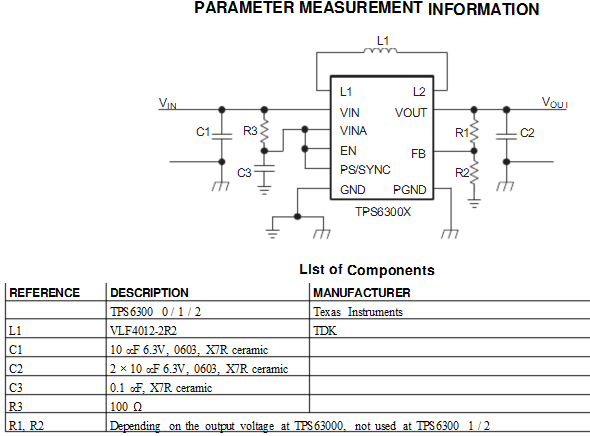 TPS63001典型应用电路参考