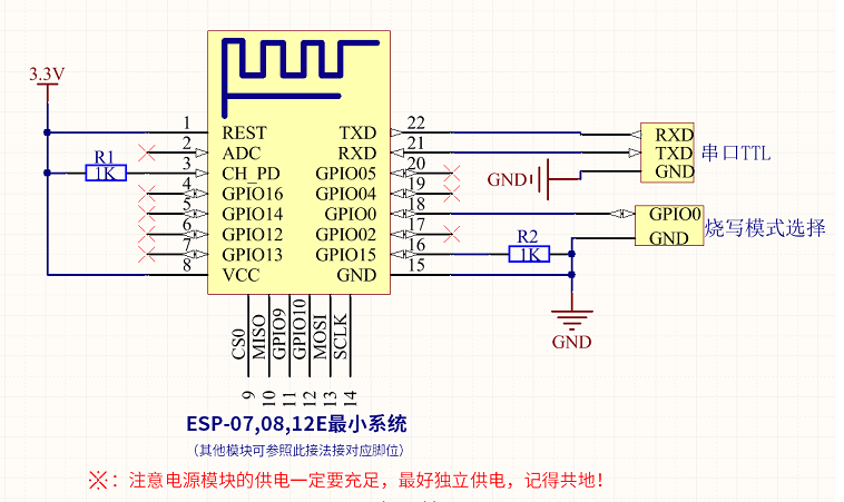 网红iotwifi模组esp8266的最小系统板(外围电路)