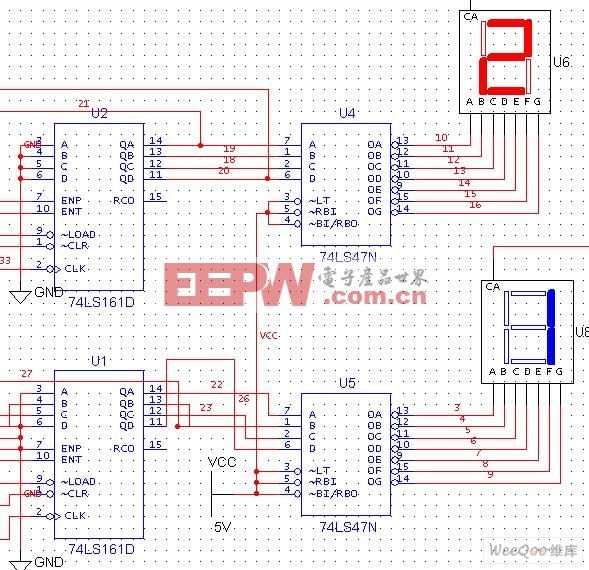 cd4543)功耗进制计数器电路图