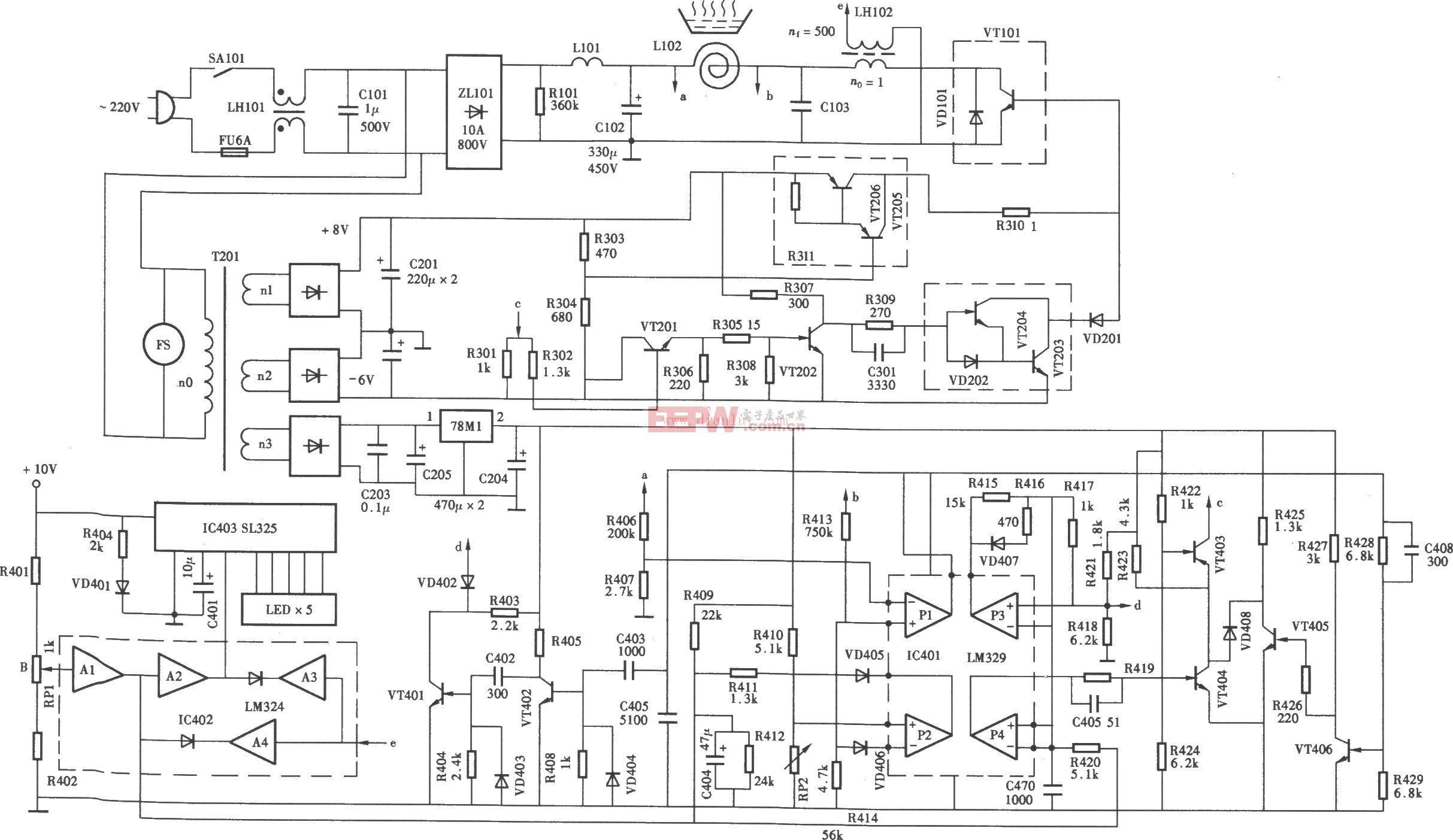电磁炉电源板线路图图片