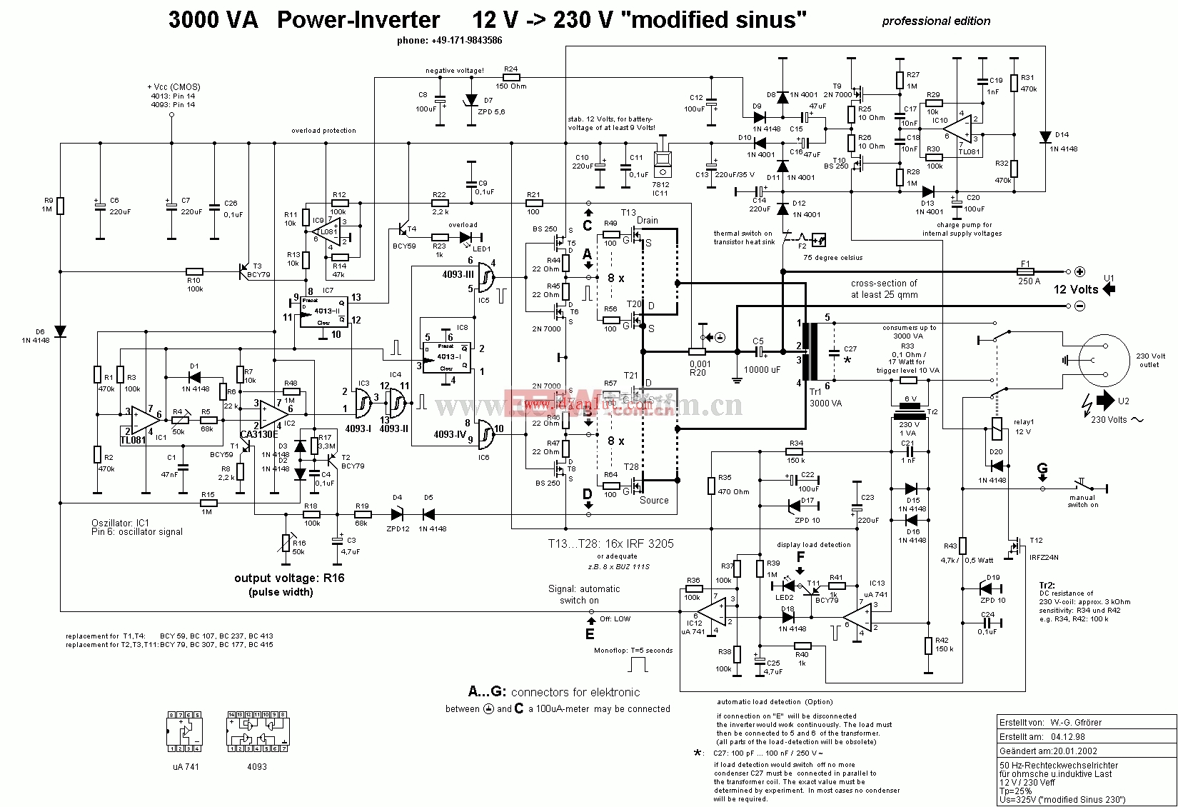 12v2000w逆变器电路图图片