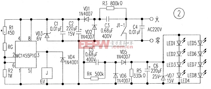 光控自動節能led燈電路lightcontrolledlamp