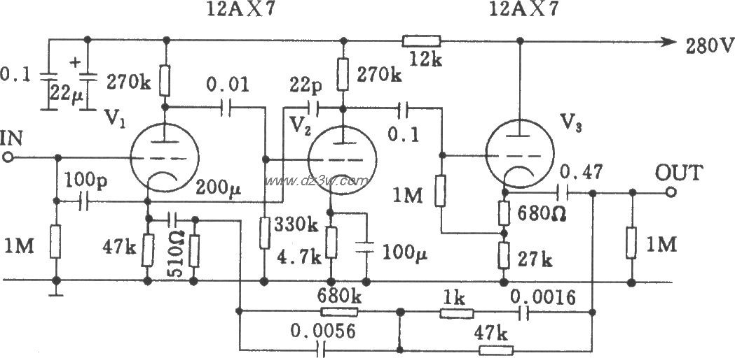 12ax7电子管前级电路图图片