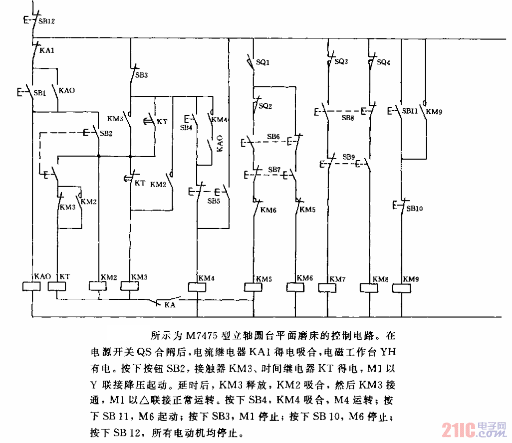 m7120型平面磨床电路图图片