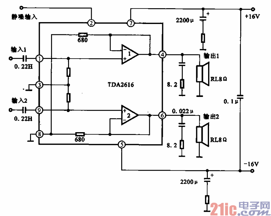 tda7375双声道电路图图片