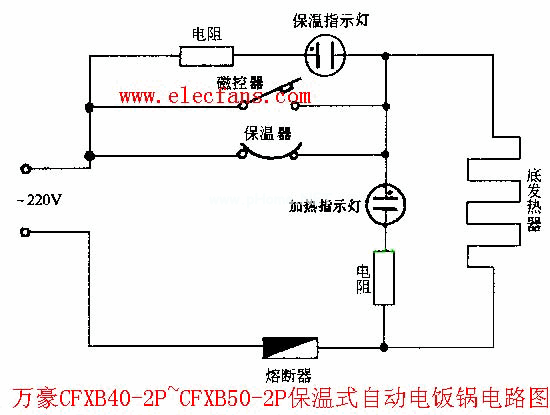 电饭锅定时器接线图图片