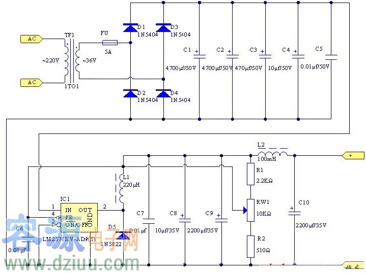 lm2576可调应用电路图图片