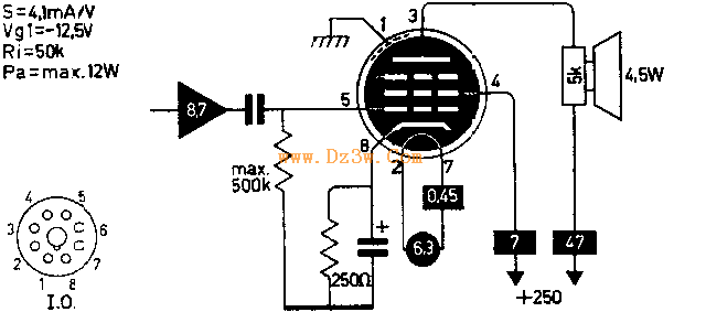 6e2电子管参数引脚图图片