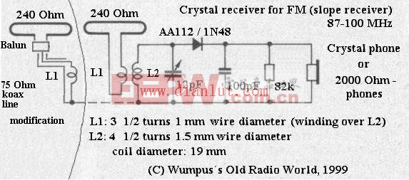 fm調頻礦石收音機電路